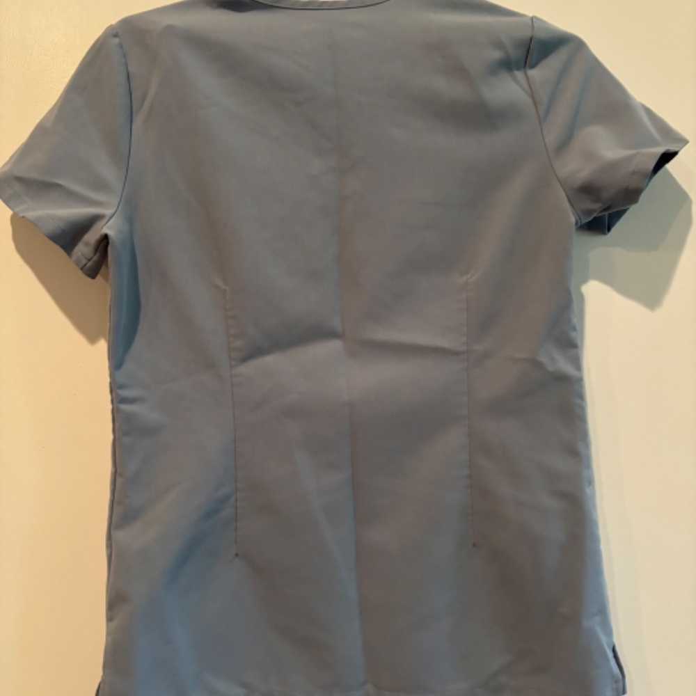 Figs Dusty Blue Scrub Top Gem